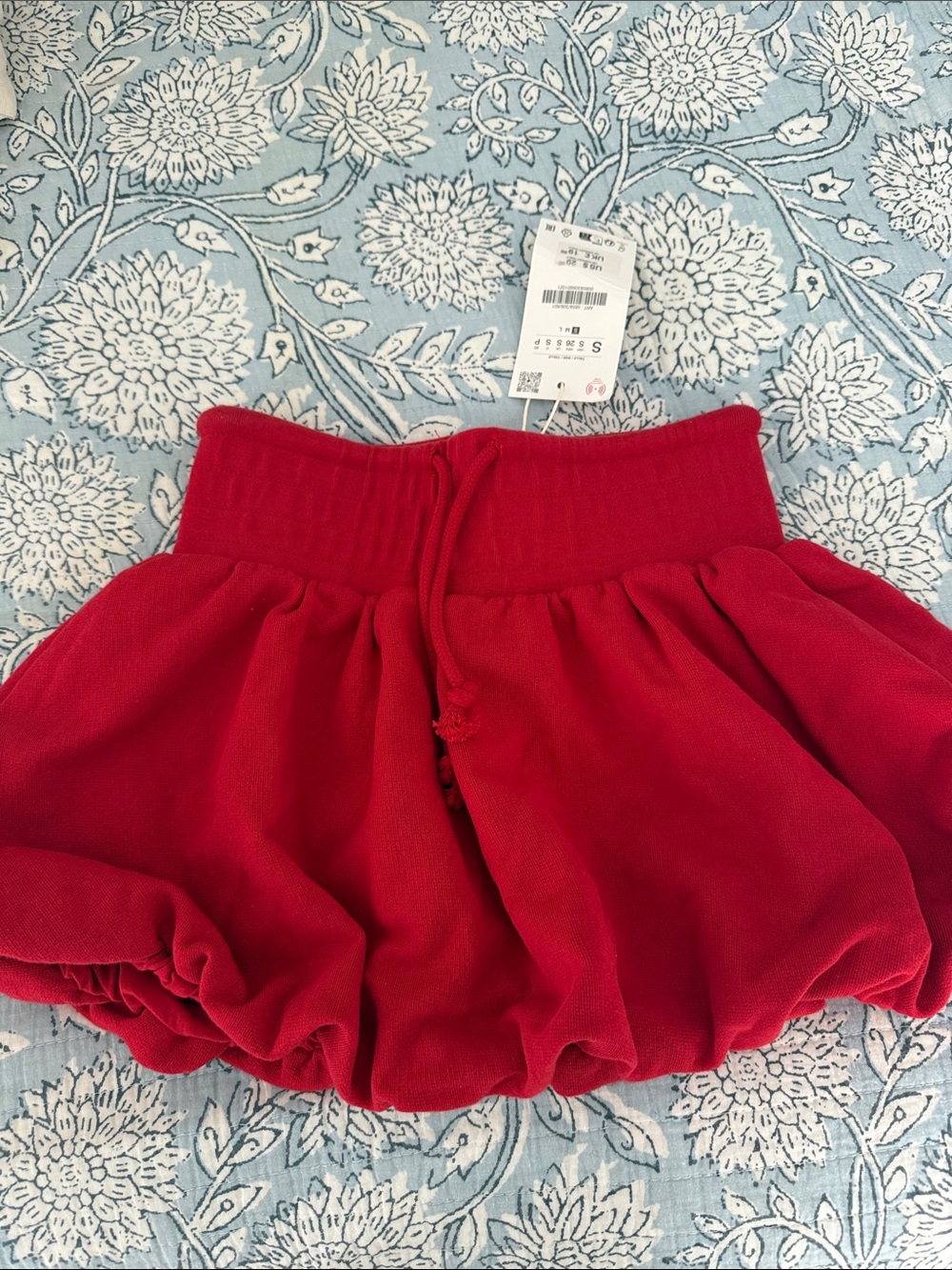 Zara Red Bubble Mini Skirt